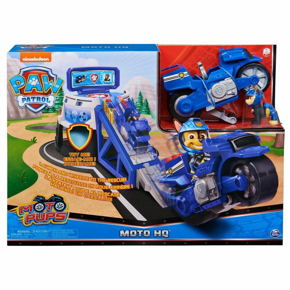 Paw Patrol játékkészlet – Moto Pups Hq, Chase