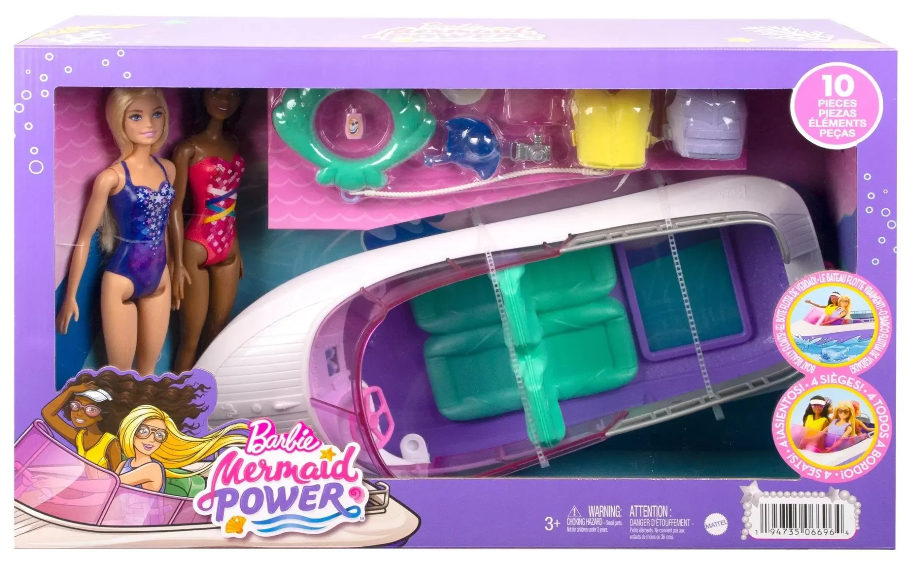 Mattel Barbie – Mermaid Power – Motorcsónak Malibu és babával